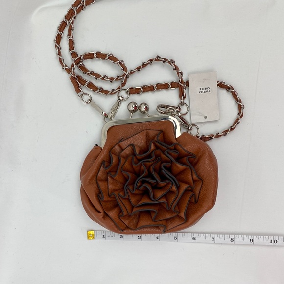 NWT Flower Rose Clutch Shoulder Hand Bag Purse - Picture 12 of 16